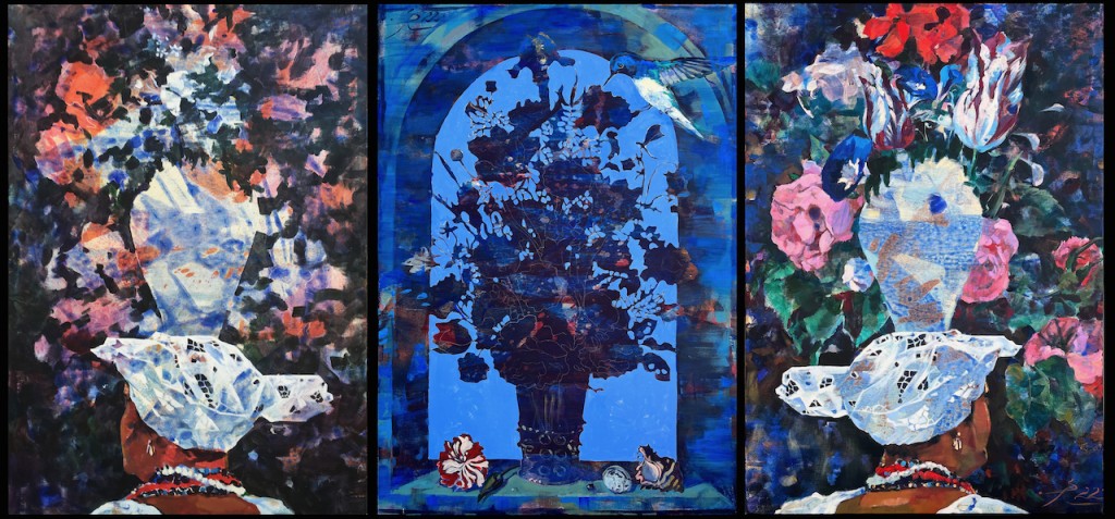 Memory in Water, akryl na płótnie, triptyk, 100 x 210 cm