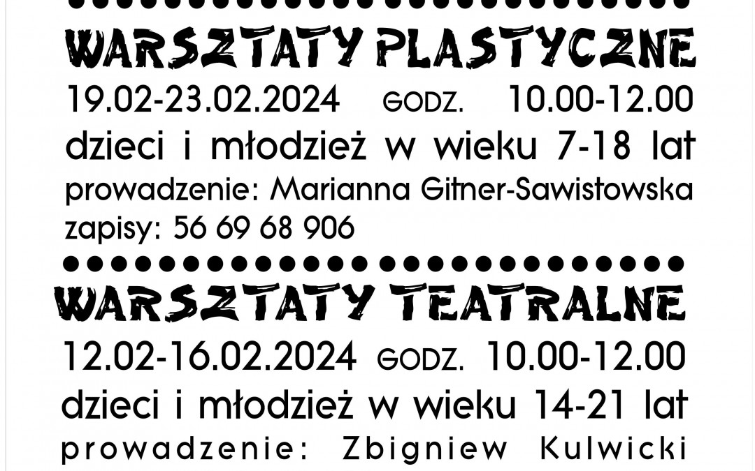 BIAŁE WAKACJE: Warsztaty plastyczne