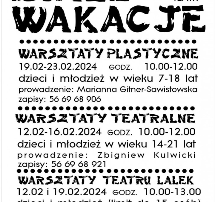 BIAŁE WAKACJE: Warsztaty tworzenia pacynek paluszkowych z Teatrzykiem Lalek „Miszmasz”
